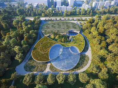 Vstupní areál Botanické zahrady v Praze (vizualizace).