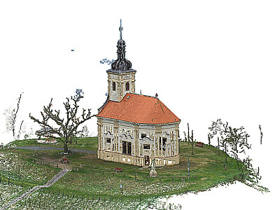 Obr. 5 – 3D rekonstrukce kaple sv. Floriána a Šebestiána