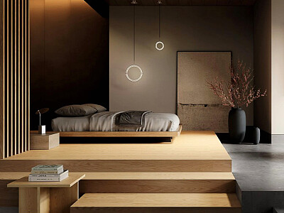 Obr. 1 – 101 Copenhagen Maru Pendant – design: Kristian Sofus Hansen &amp;amp; Tommy Hyldahl; tři velikosti závěsných svítidel – 20, 40 a 60 cm, konstrukce ze dvou soustředných, vzájemně nastavitelných kružnic (tenkých mezikruží).