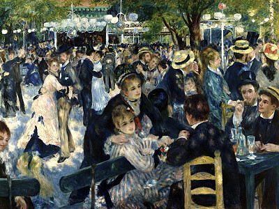 Obr. 1 – Bal du moulin de la Galette, Auguste Renoir, 1876  (zdroj: The Art Book. Velká kniha výtvarného umění, 2003, s. 394) 