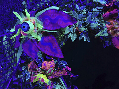 Obr. 5 – Magický prales – interaktivní světelná instalace v expozici Tajuplný les, INITI.org., Festival světla BLIK BLIK, DEPO2015, Plzeň, květen–srpen 2021 (foto: autor)