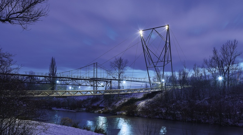 Obr. 2&nbsp;– lávka v&nbsp;projektu cyklopropojení centra s&nbsp;DOV v&nbsp;Ostravě od&nbsp;architekta J. Pleskota